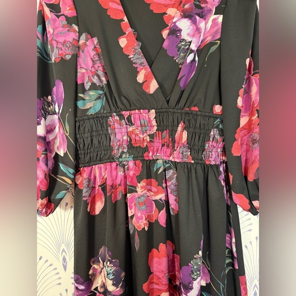Danny & Nicole Black and Pink Dark Floral Dress size 10 NWOT - Picture 5 of 9